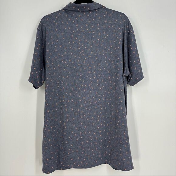 NIKE Dri-fit Men’s Vapor Flower Print Short Sleeve Golf Polo Obsidian Sz L - Picture 5 of 9